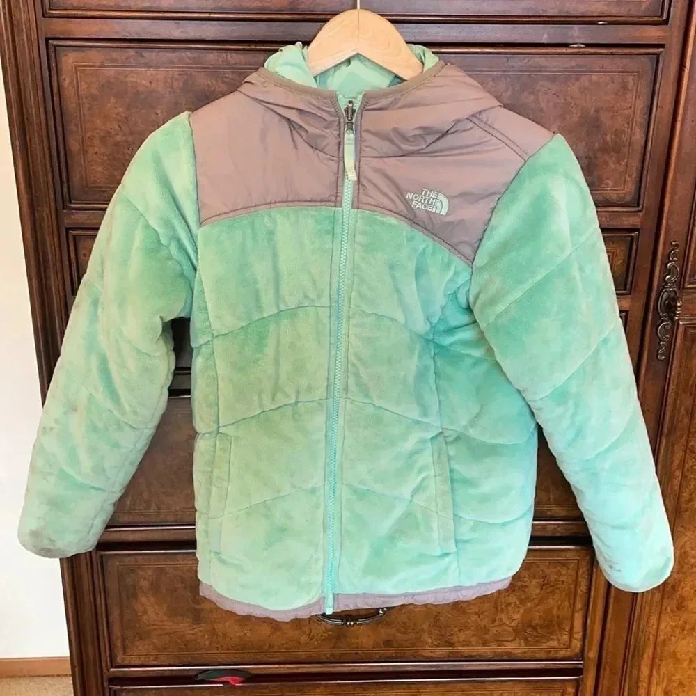 THE North Face Kids Green Puffy Reversible Jacket